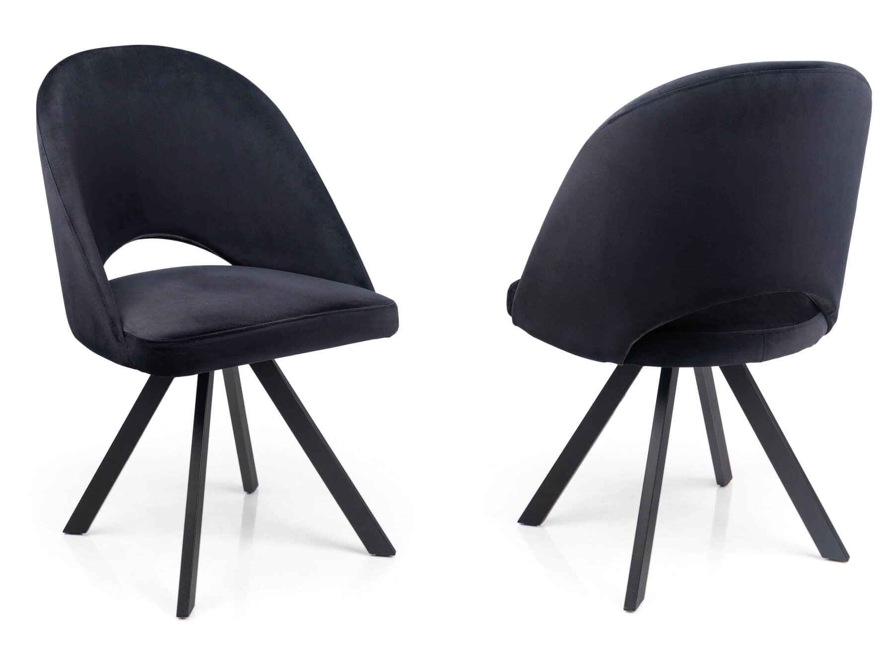 krzesło welurowe Marco z ergonomicznym siedziskiem – widok z profilu